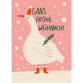Postkarte Gans frohe Weihnacht