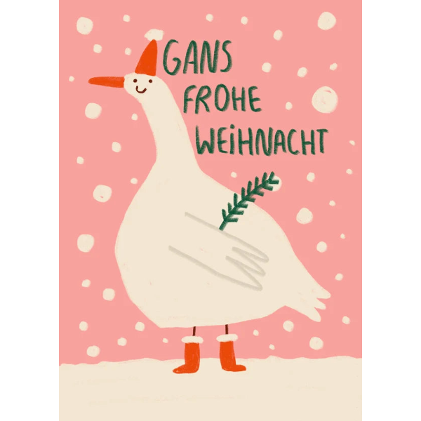 Postkarte Gans frohe Weihnacht