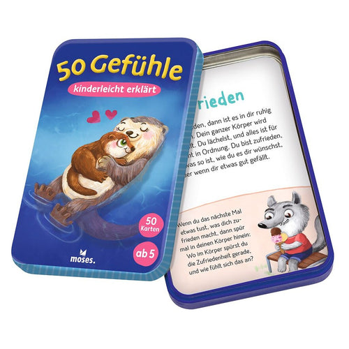 Offene Dose mit Karten