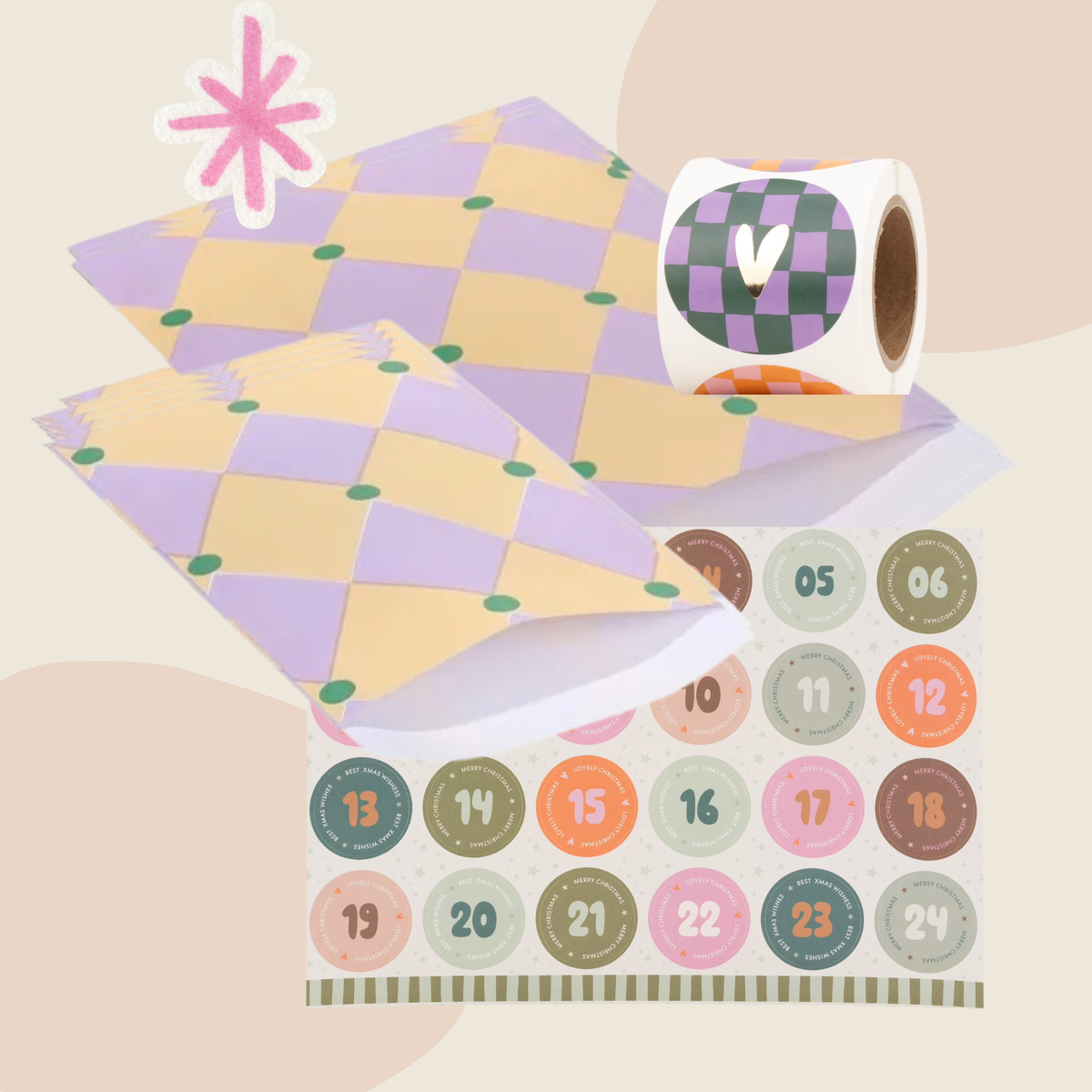 Adventskalender Bundle - Zirkus, Honigbutter / Lilie / Rasengrün