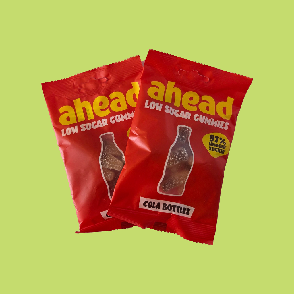 ahead Cola Bottles Gummies Low Sugar, zwei Tüten