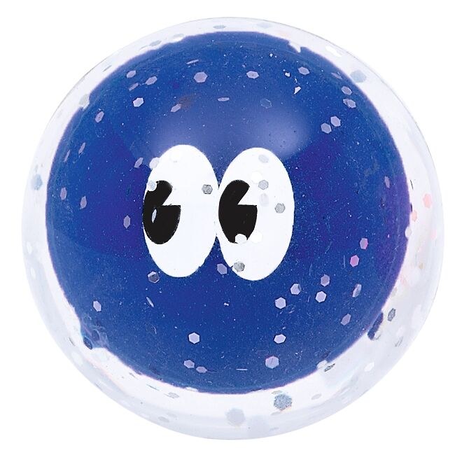 Blauer Flummi mit Augenmotiv