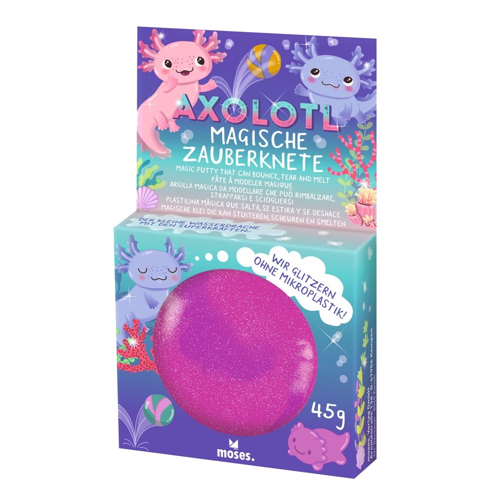 Magische Axolotl-Zauberknete, Farbe Pink-Purpur
