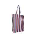 Baumwolltasche mit Streifen in Himmelblau und Feige