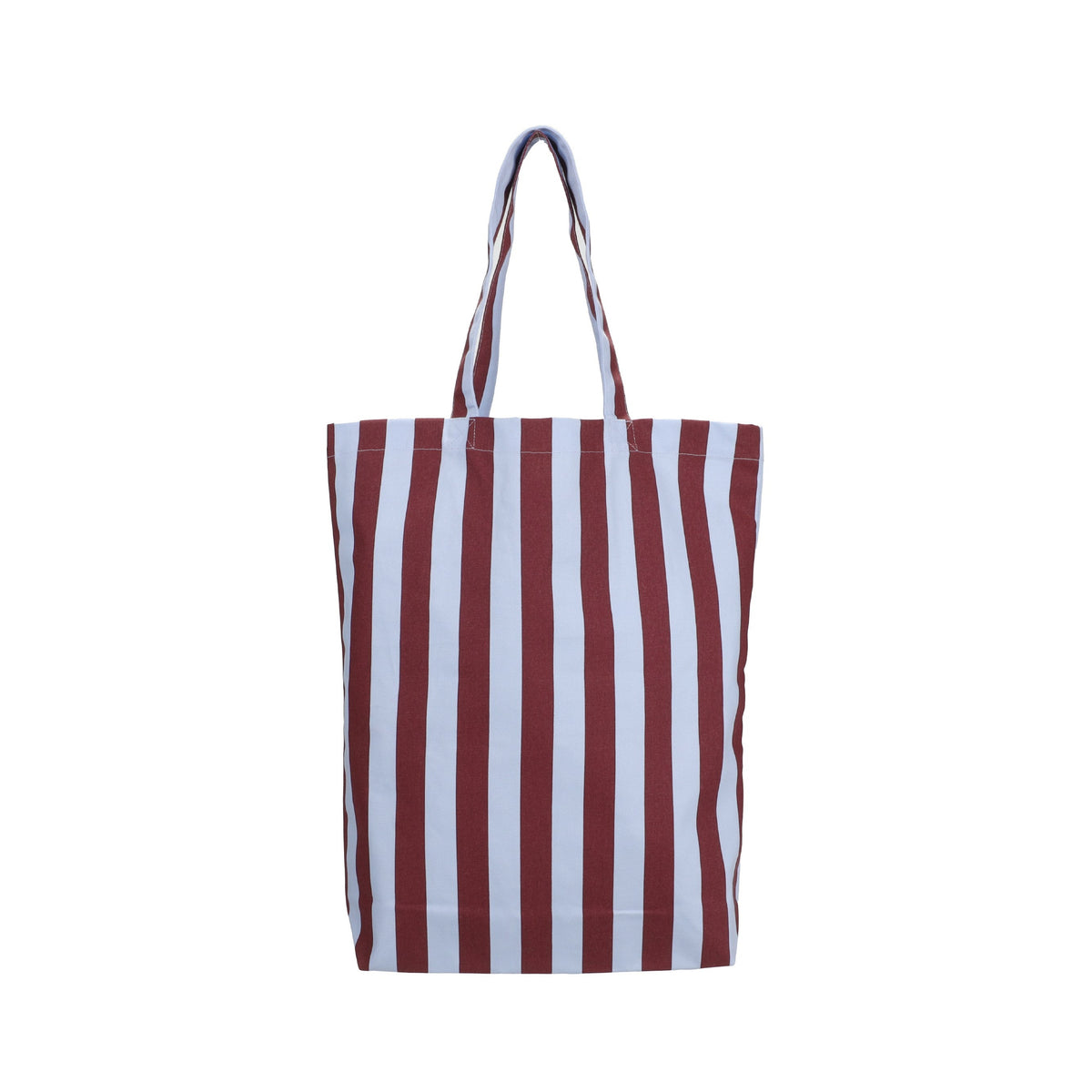 Gestreifte Tasche in Himmelblau und Feige, zweite Ansicht