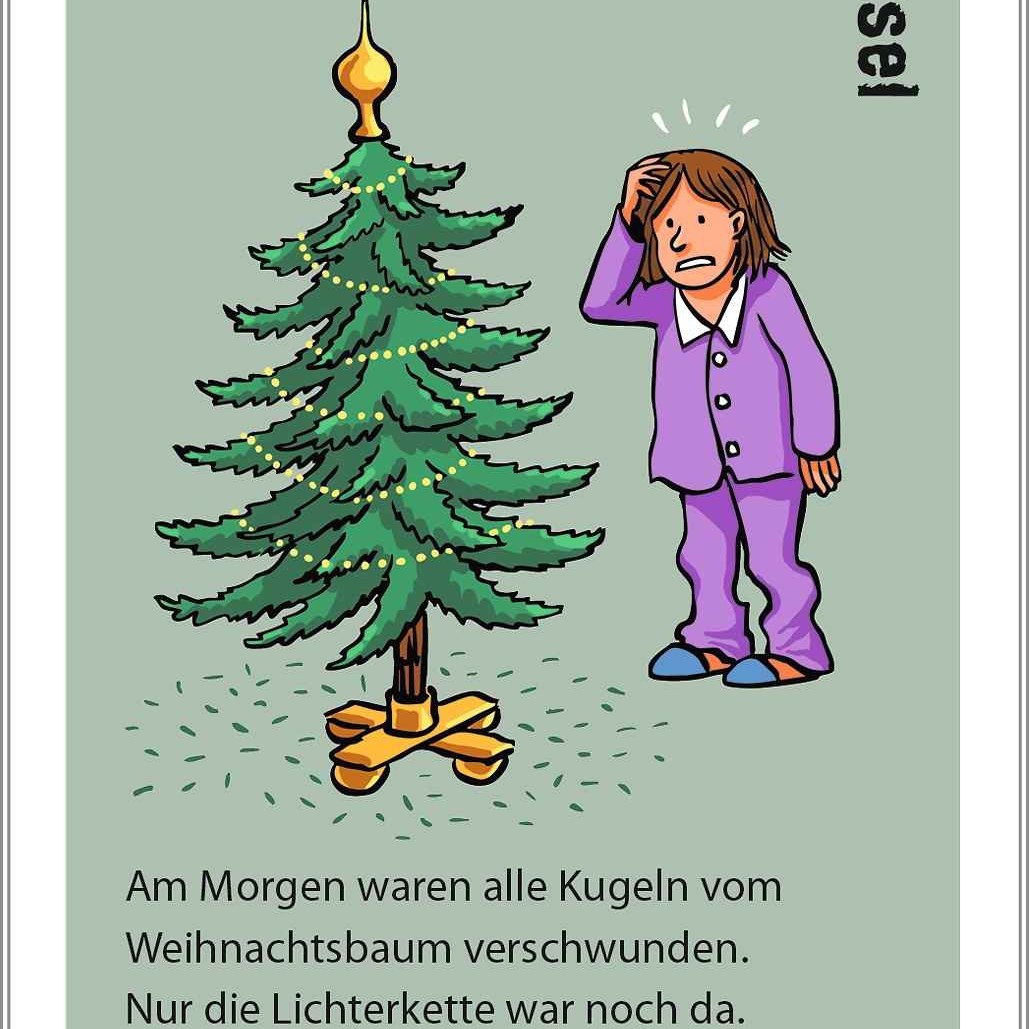 Rätselkarte mit Weihnachtsbaum