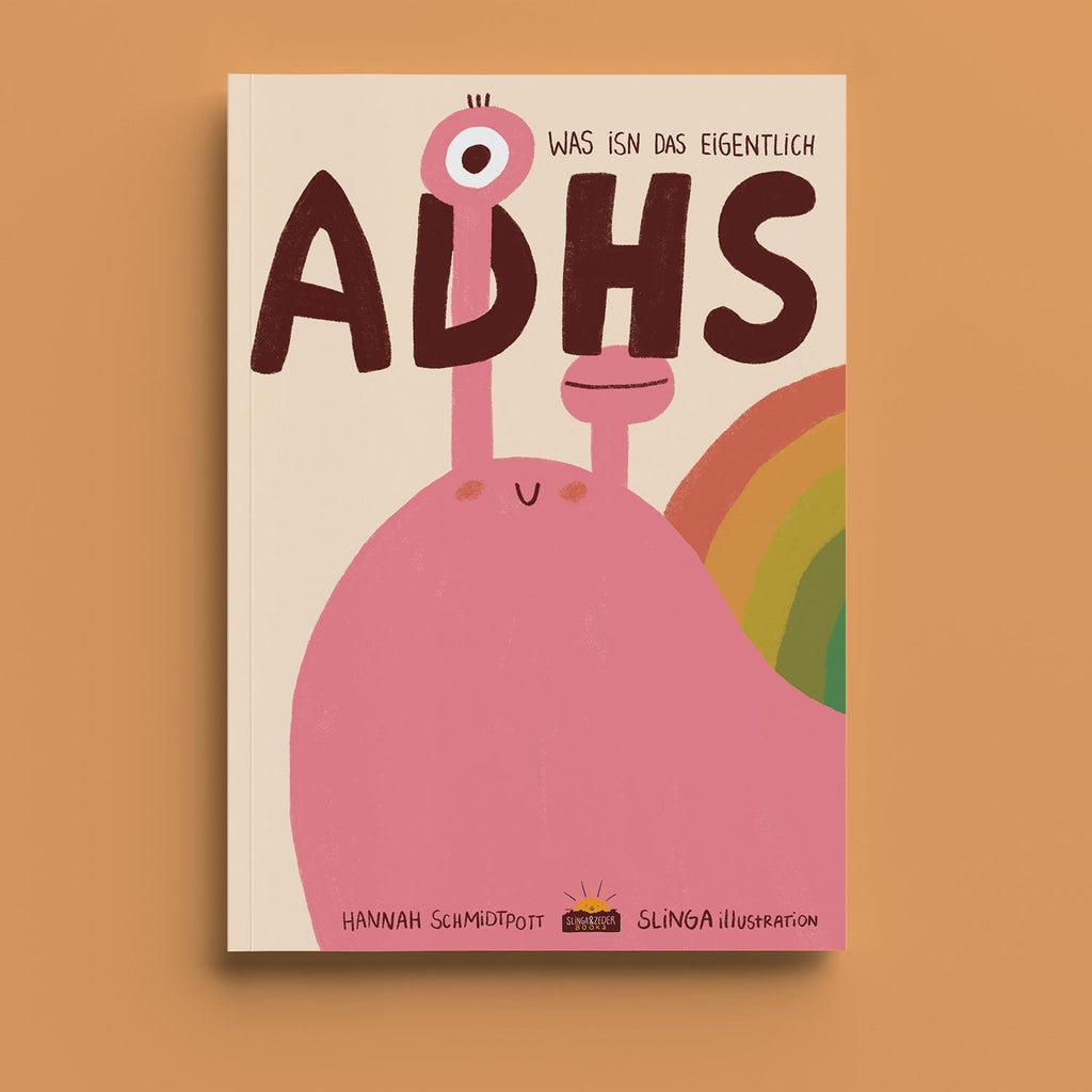 Buchcover ADHS – Was isn das eigentlich mit rosa Figur