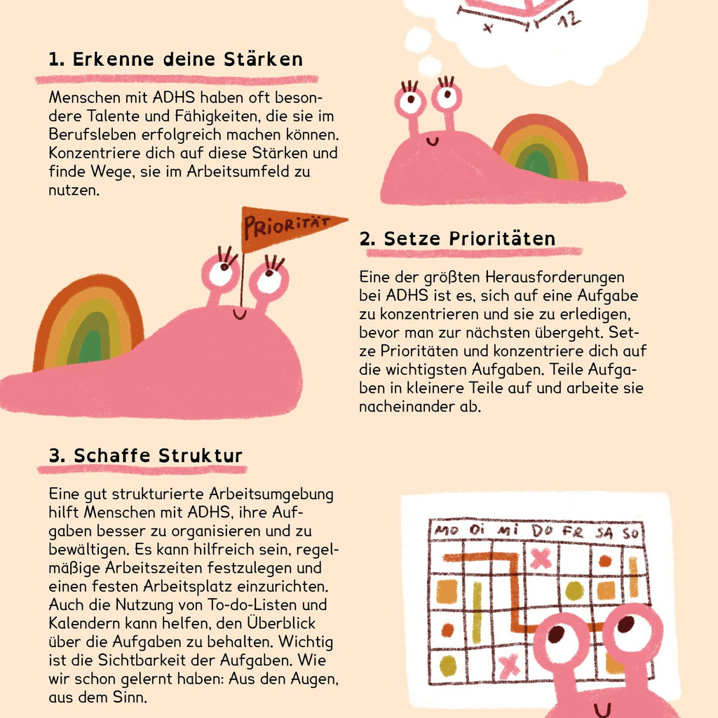 Seite mit Tipps zu Stärken und Struktur