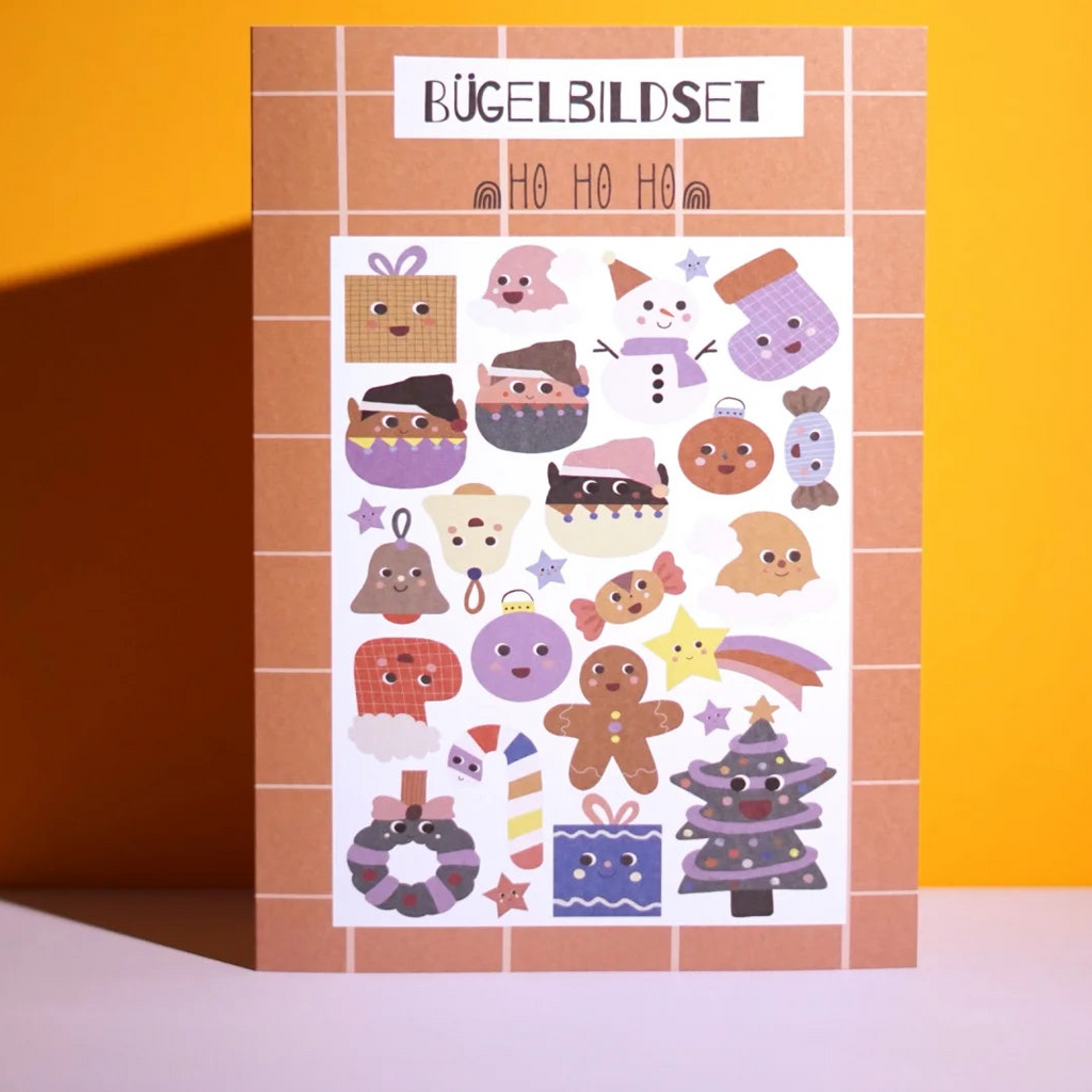 Adventskalender Bundle - Baumwoll-Säckchen mit Bügelbildern "Ho Ho Ho"