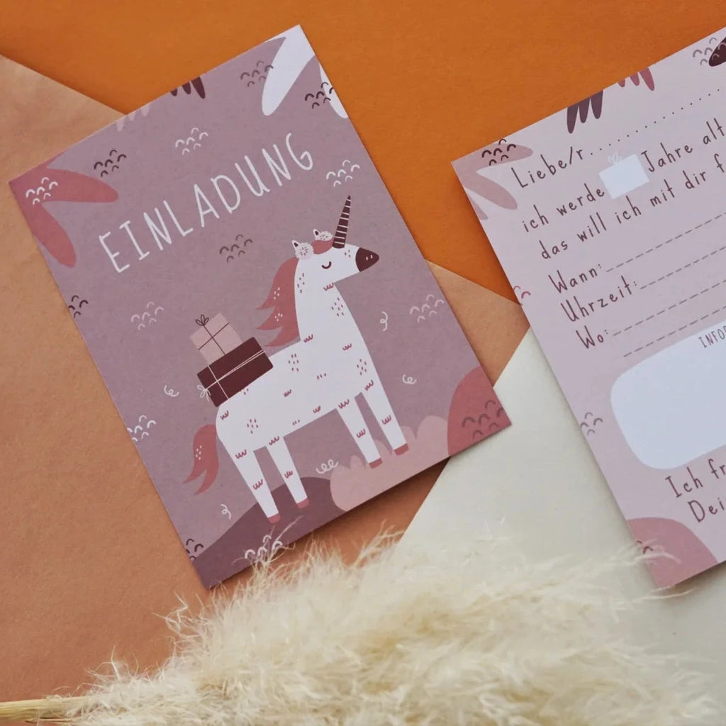 Einladungskarten Kindergeburtstag Einhorn