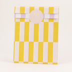 Flachbeutel Bold Stripes Gelb/Weiß, groß, verschlossen