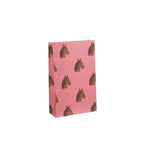 Rosa Geschenktüte mit Pferdemuster, 15 × 6 × 24 cm