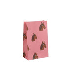 Kleine rosa Geschenktüte mit Pferdemuster, 12 × 6 × 19 cm