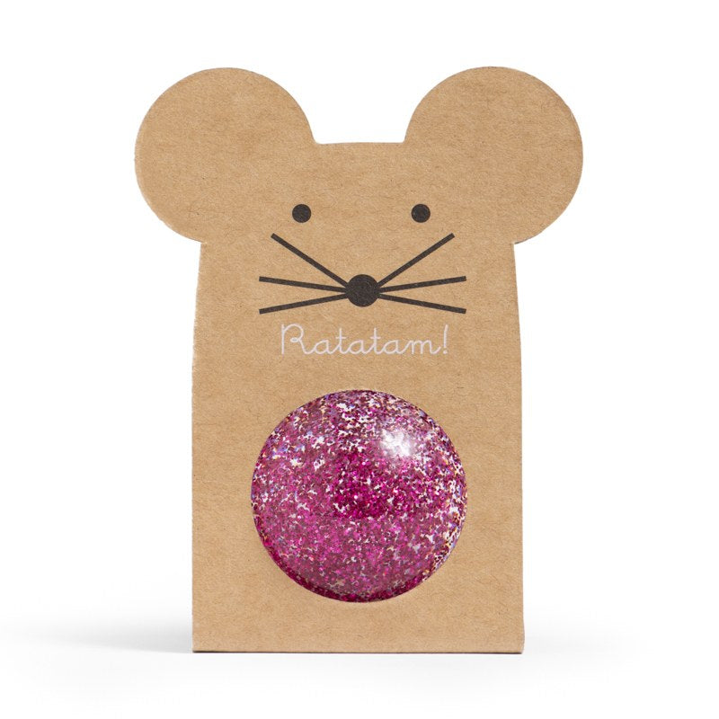 Glitzerflummi Maus, Farbe Rosa