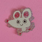 Glitzersticker Maus mit ADHS auf den Ohren