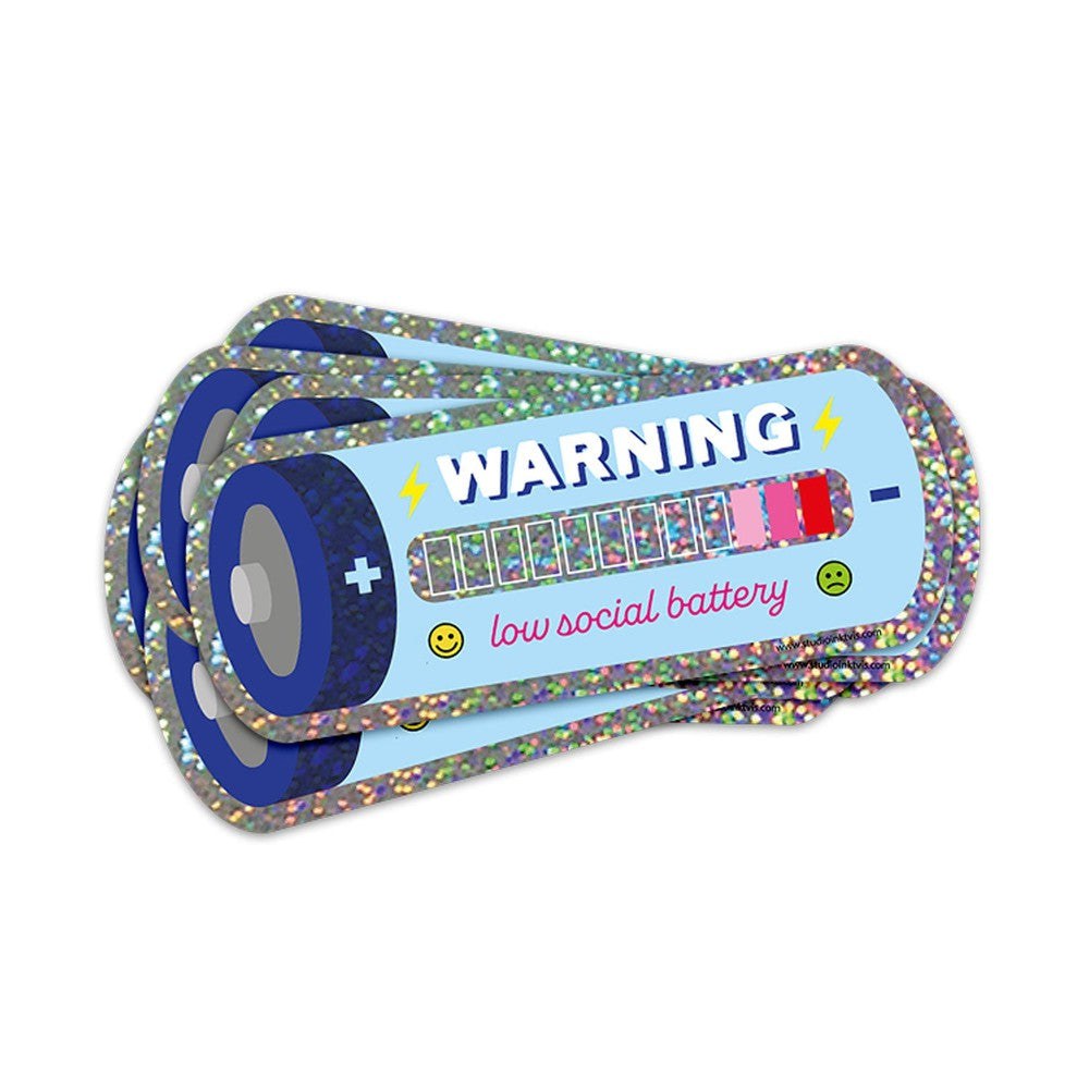 Glitzersticker in Batterieform