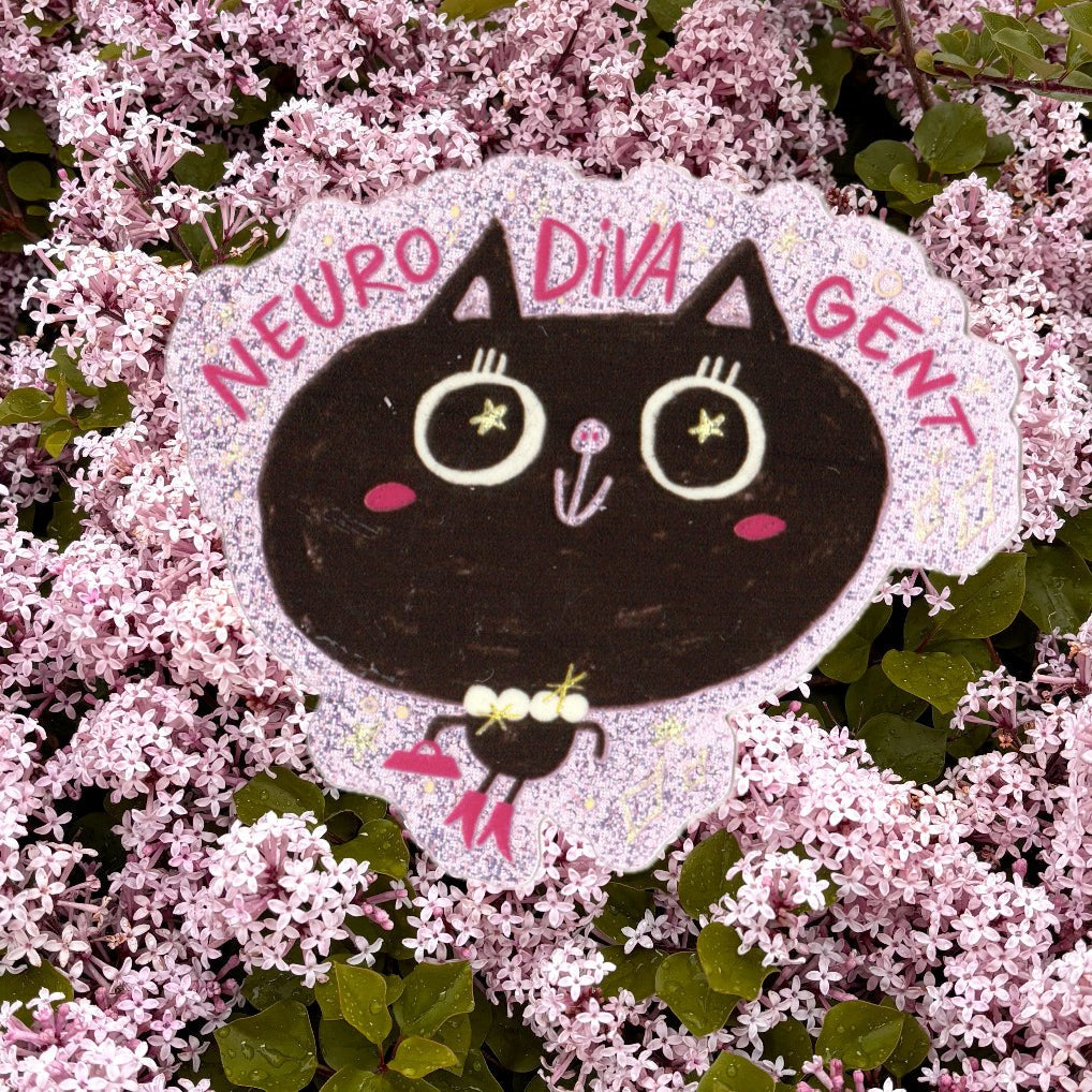 Sticker vor Fliederblüten