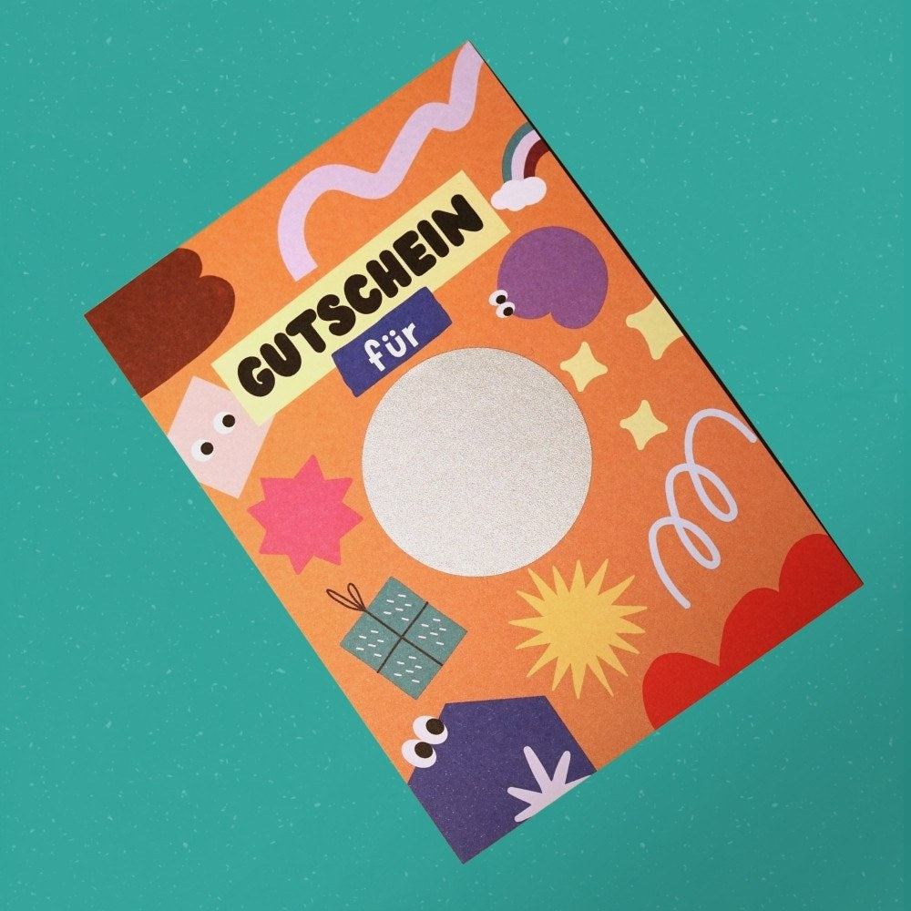 Gutschein-Rubbellos im DIN-A6-Format