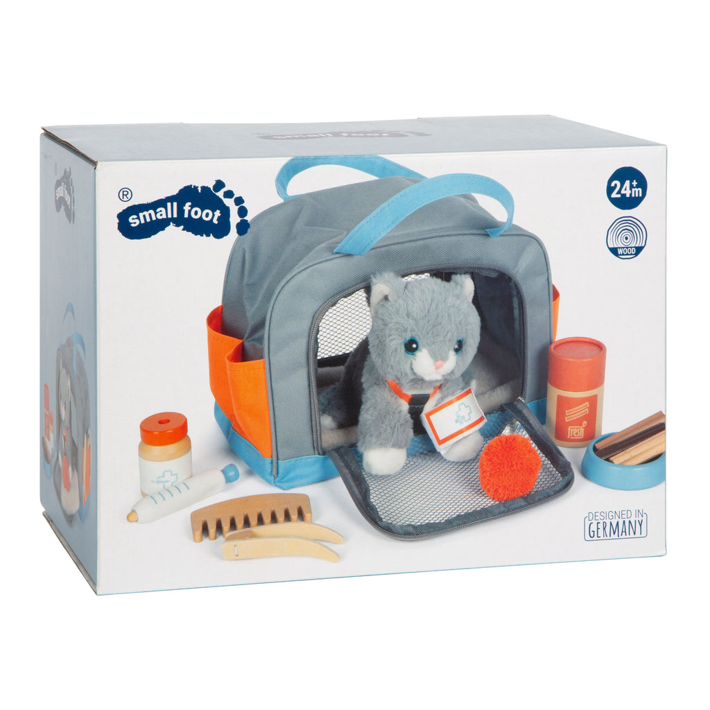 Verpackung des Pflege-Sets mit Tragetasche und Katze