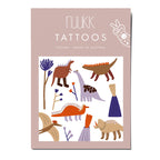 Tattookarte Dinos mit Dinosauriern und Pflanzen