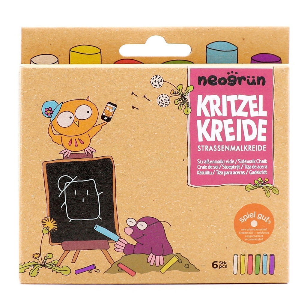 Karton Kritzelkreide, Nahaufnahme