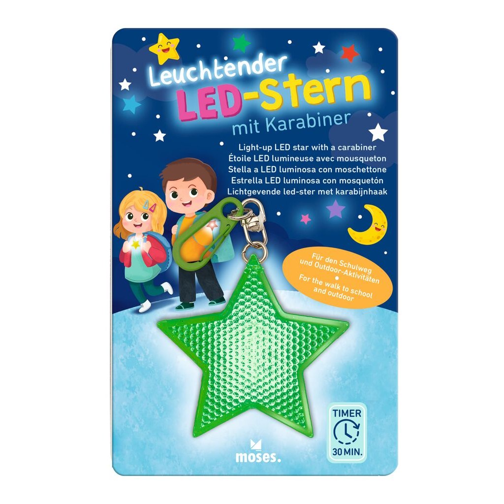 LED-Stern mit Karabiner, Farbe Grün