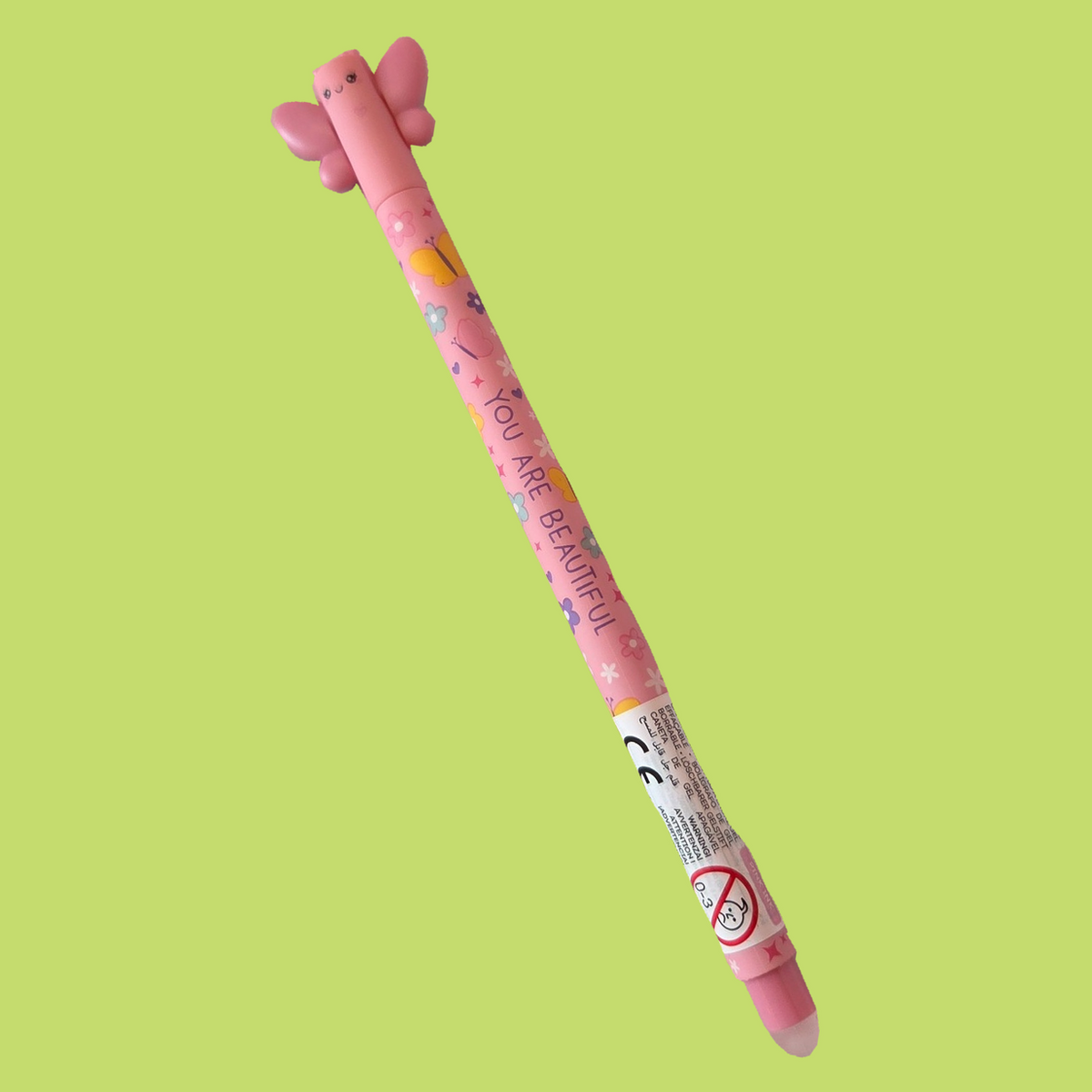 Löschbarer Gelstift mit Tierfigur, Schmetterling