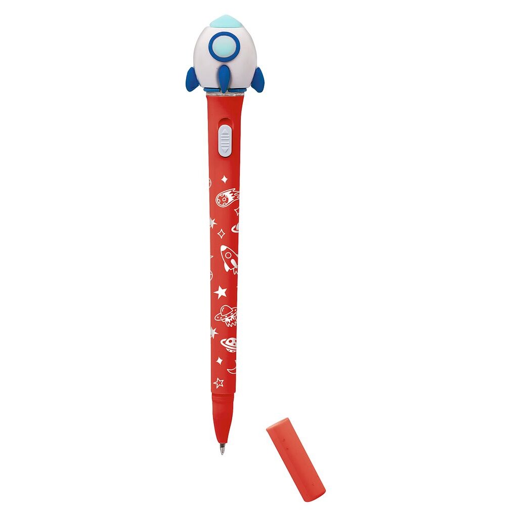 Light-Up Weltraumstift, Motiv Rakete rot