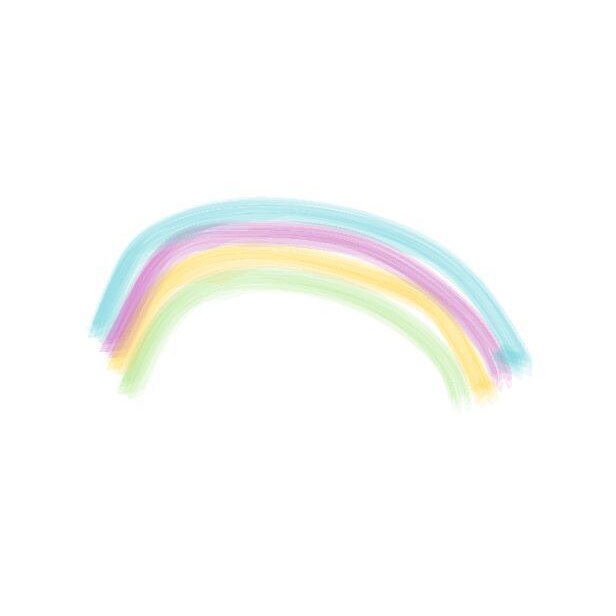 Regenbogen aus vier Pastellstrichen