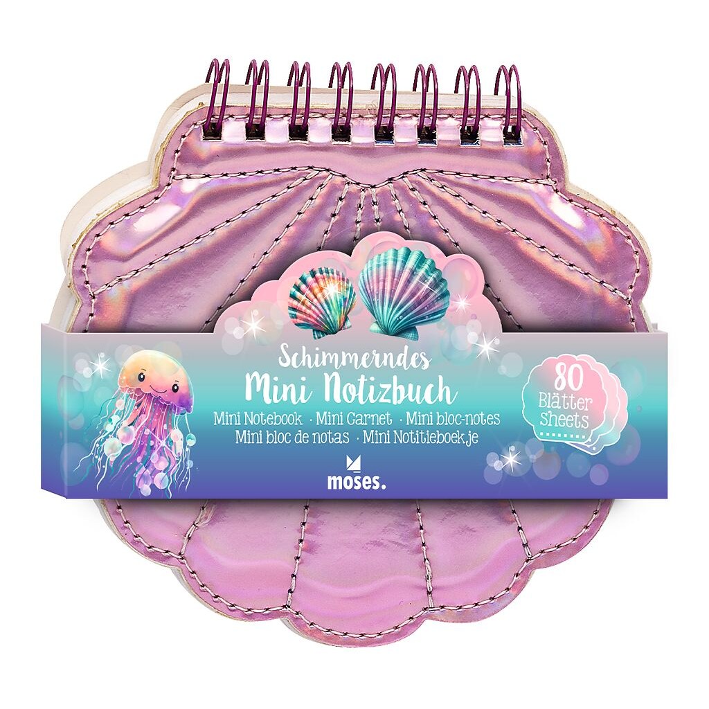 Mini-Notizbuch Muschel, Farbe Rosa