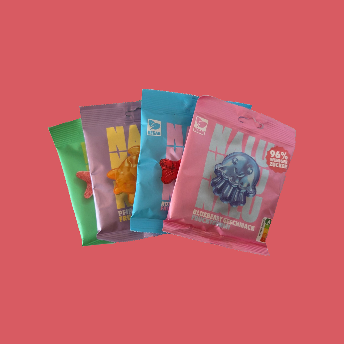 NALU Fruchtgummi, alle vier Sorten