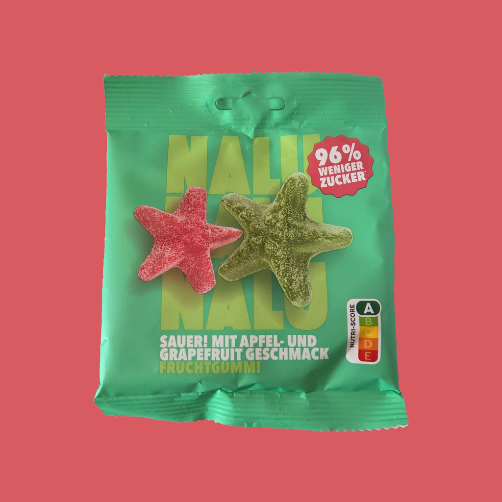 NALU Fruchtgummi, Sauer Apfel & Grapefruit, Vorderseite