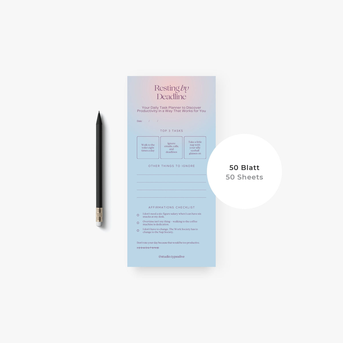 Block mit Stift