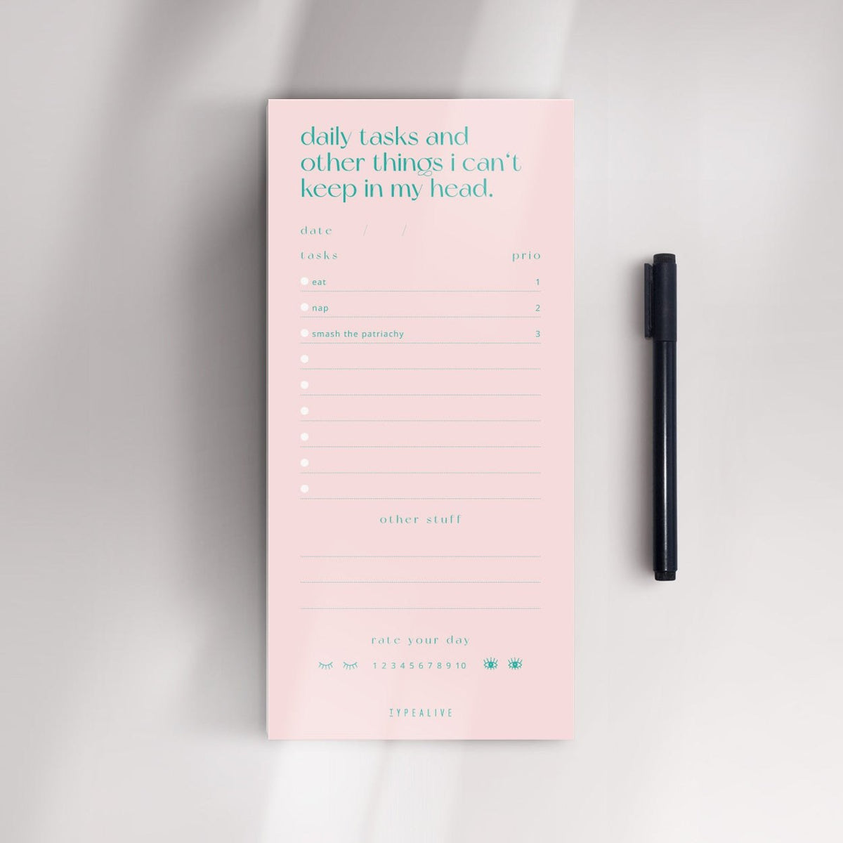 Block neben einem Stift