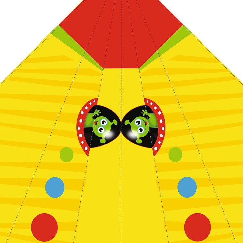 Faltpapier in Gelb mit Aliens