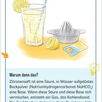 Anleitungsseite mit Zitronensaft-Experiment