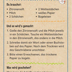 Anleitung zum Experiment mit unsichtbarer Tinte