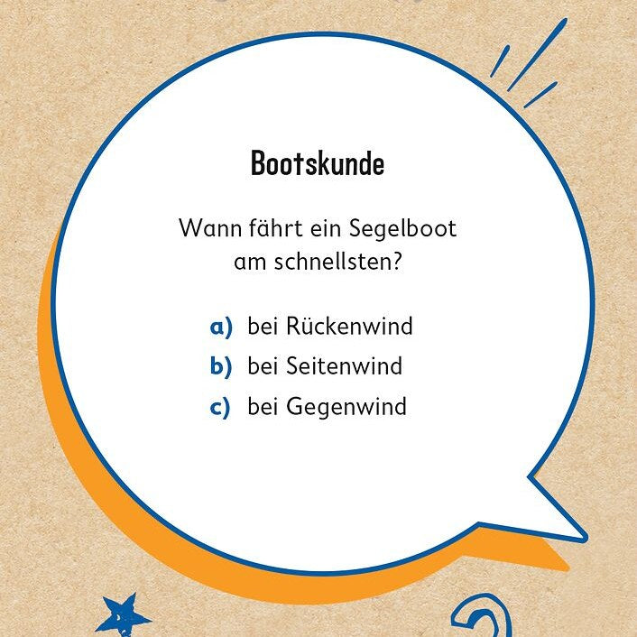 Fragekarte Bootskunde mit Antwortmöglichkeiten