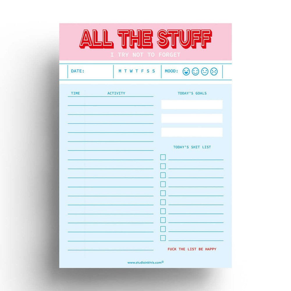Planer All the stuff in Hellblau und Rot