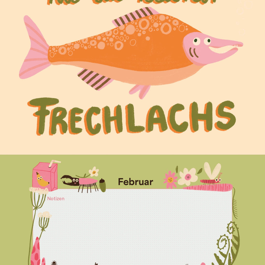 Monatsblatt Februar mit Lachs