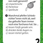 Fragekarte mit Pfeife und Antworten