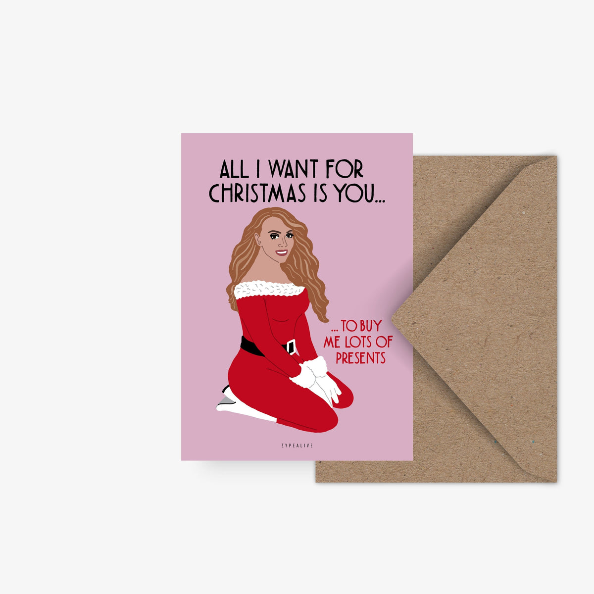 Weihnachtskarte All I want for Christmas is you
