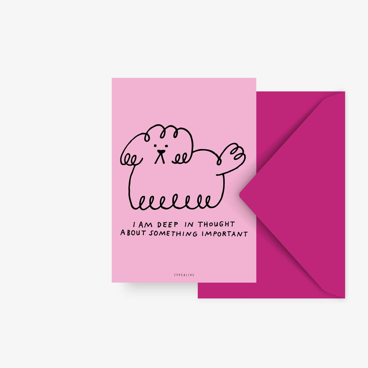 Postkarte mit nachdenklicher Figur