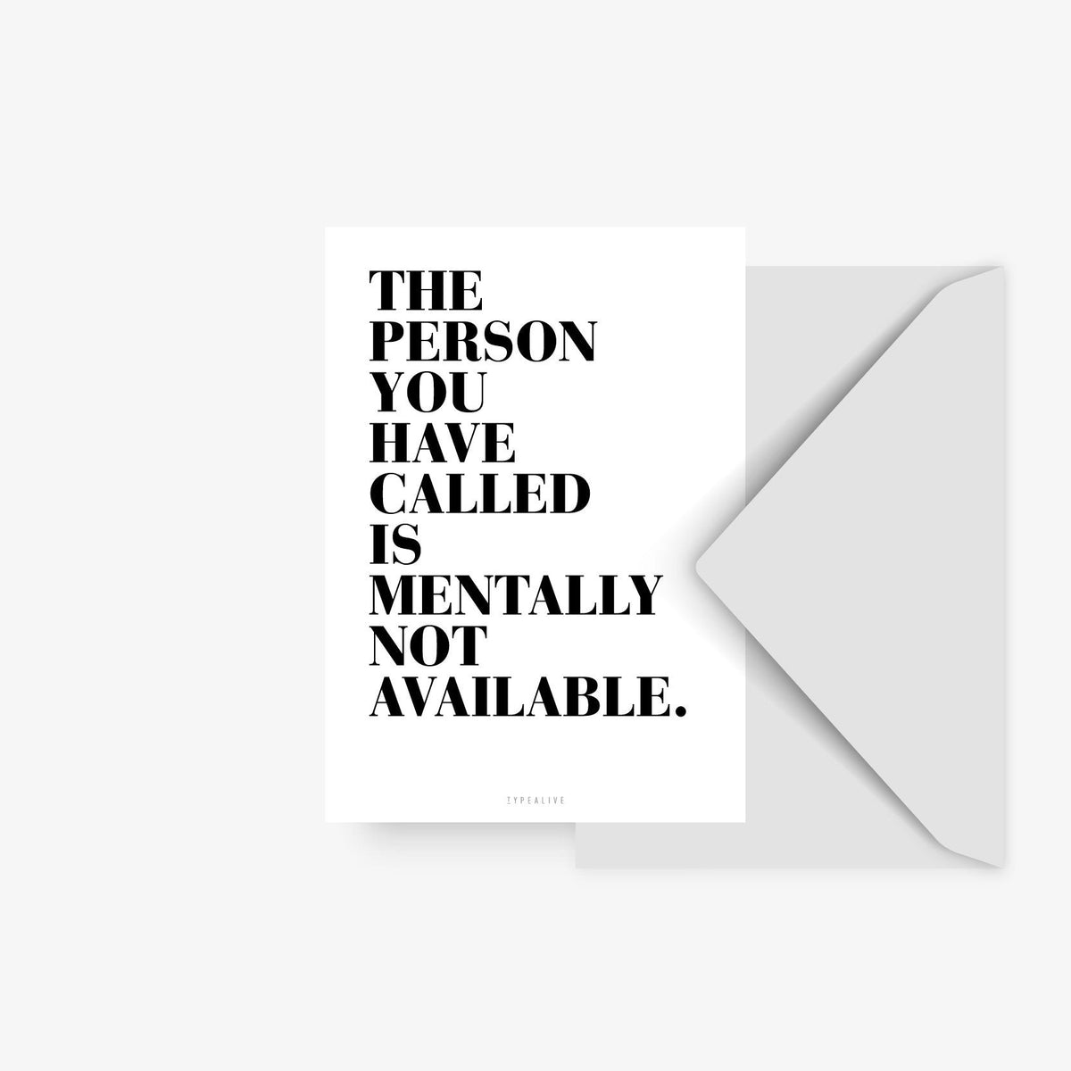 Postkarte mit Spruch mentally not available