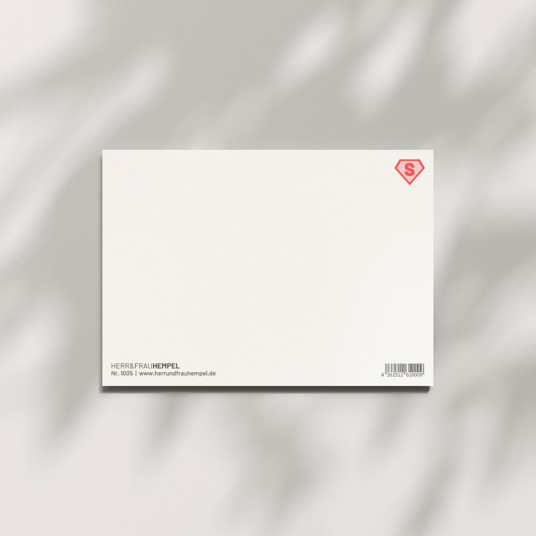 Rückseite der Postkarte Supermama