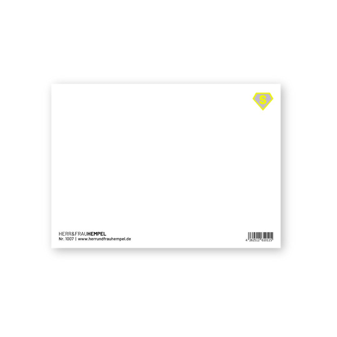 Rückseite der Postkarte Superschwester