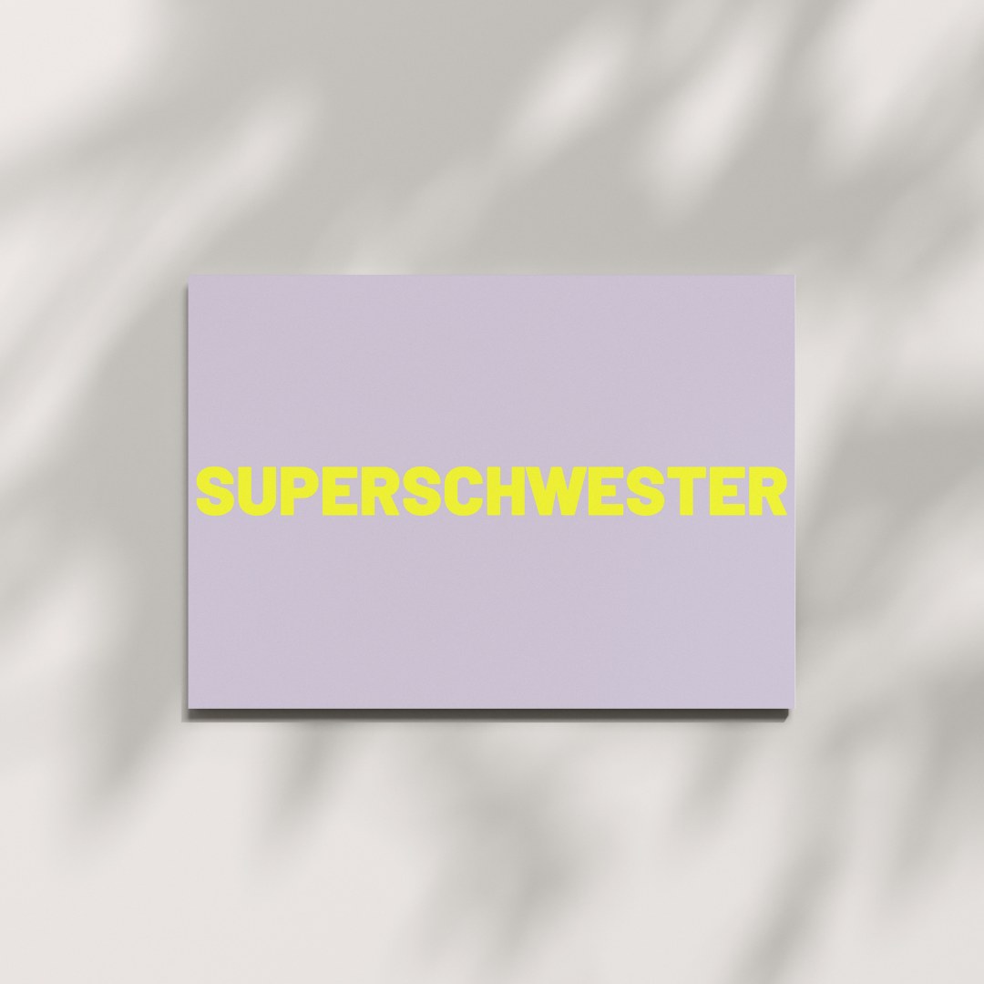 Postkarte Superschwester im Schattenspiel