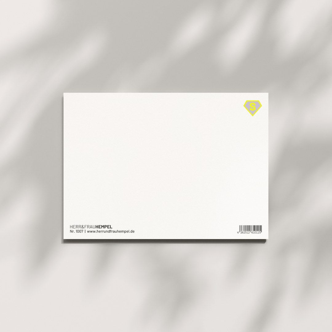 Rückseite der Postkarte im Schattenspiel