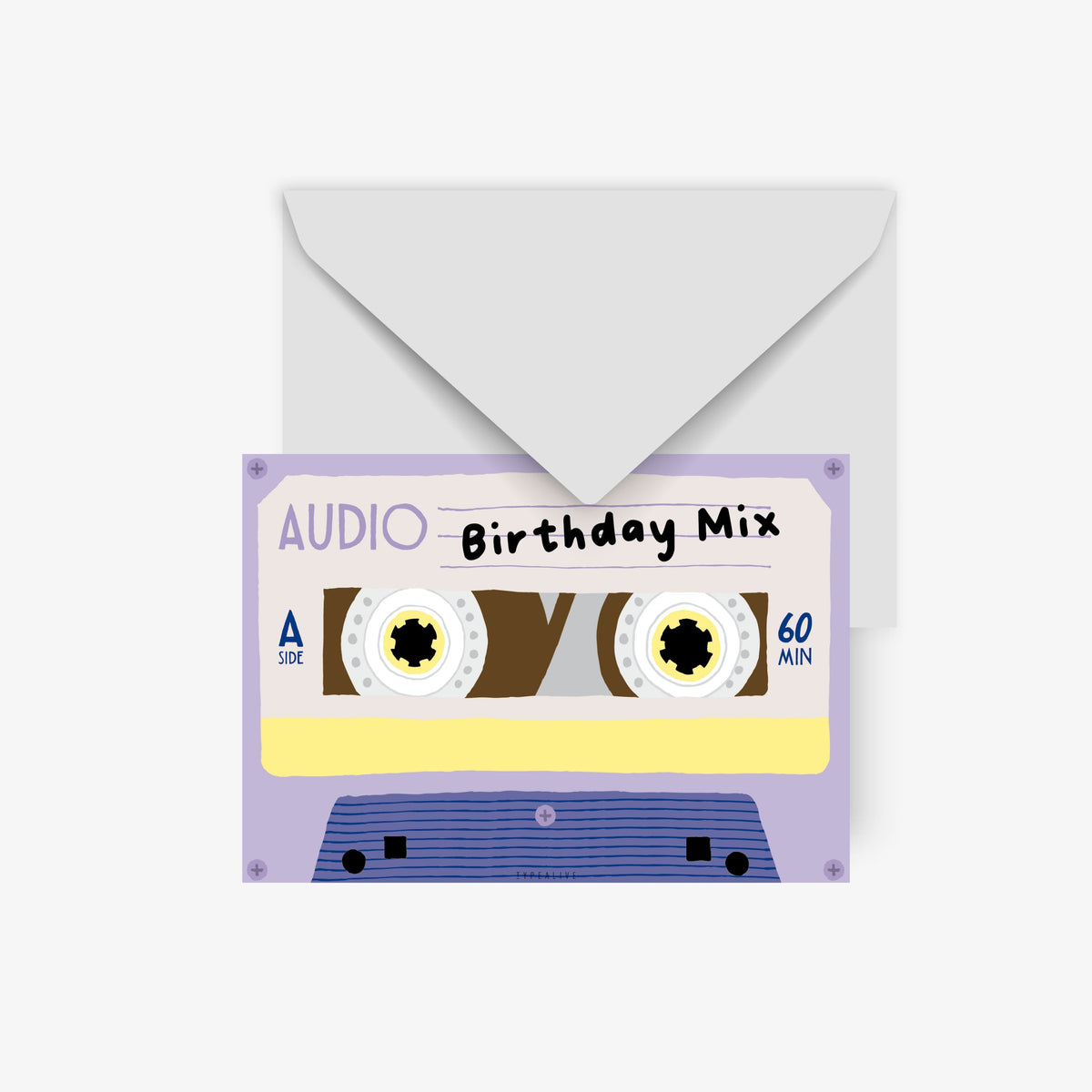 Postkarte mit Kassette Birthday Mix