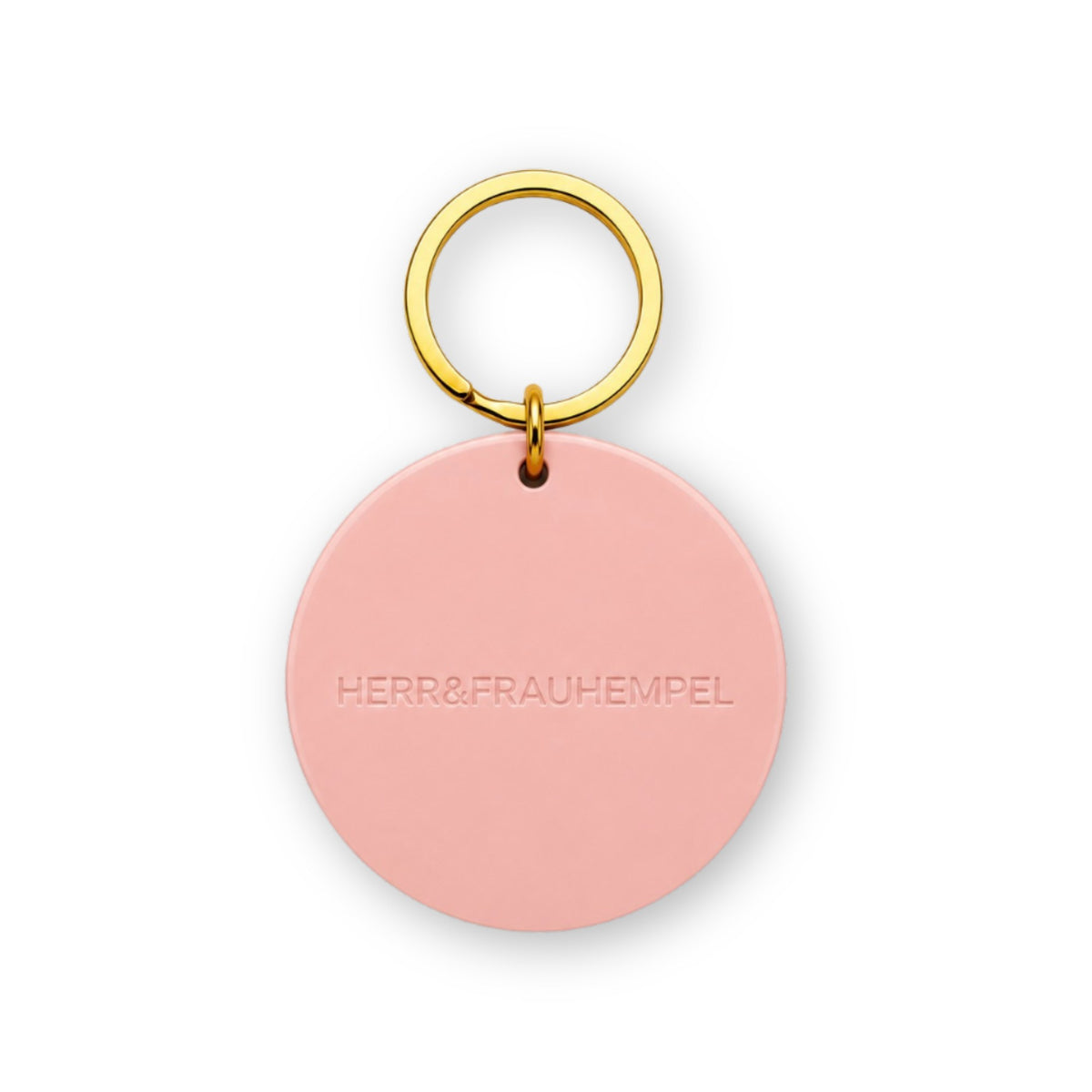 Rückseite des Schlüsselanhängers, rosa mit Prägung